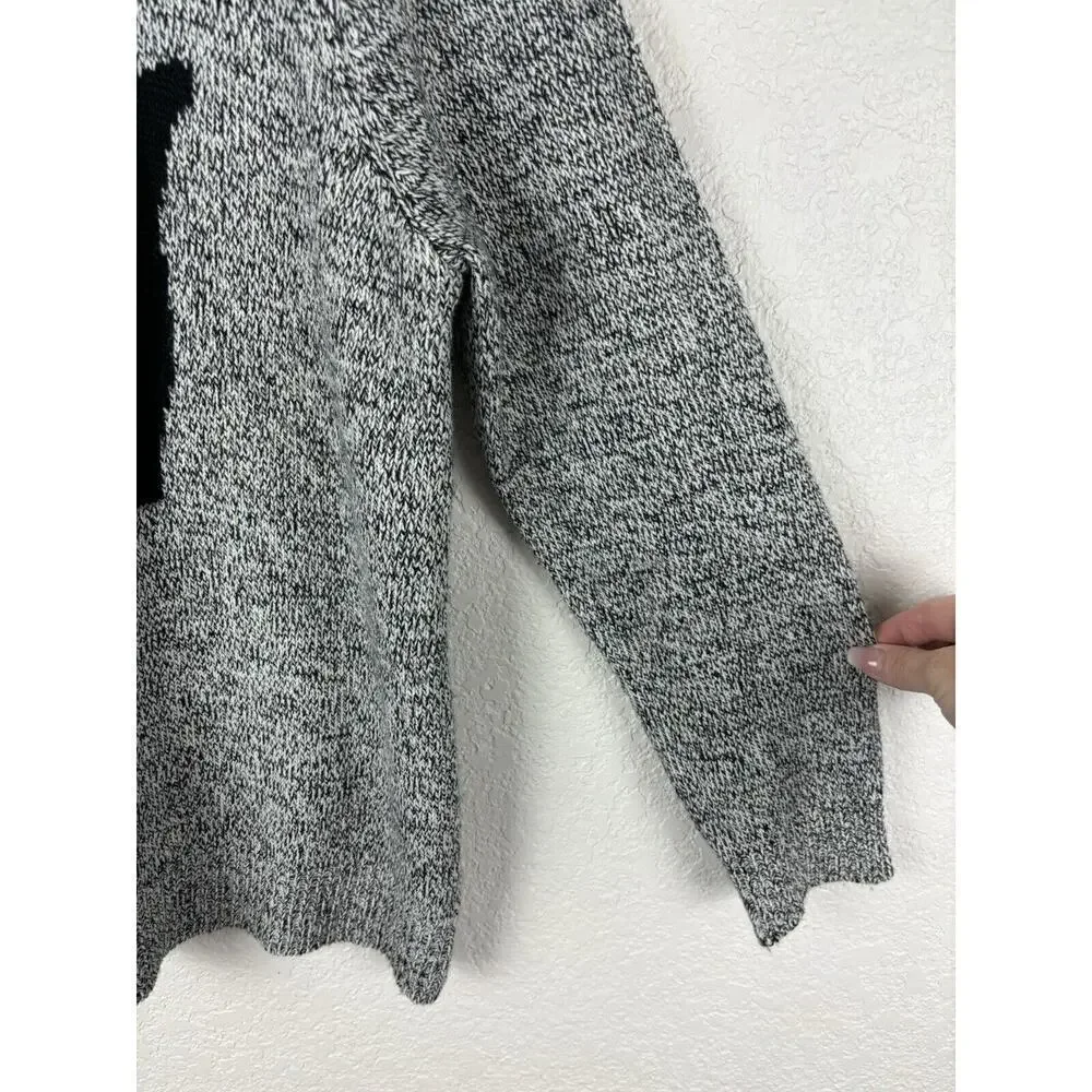 Croft‎ & Barrow Scottie Dog Sweater Gray Womens Large Preppy Granny Grandmacore
